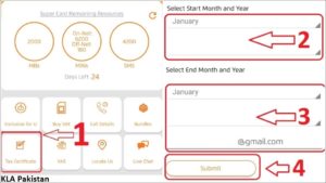 Ufone Tax Certificate Through Ufone App - KLA Pakistan