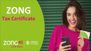 Zong Tax Certificate - KLA Pakistan